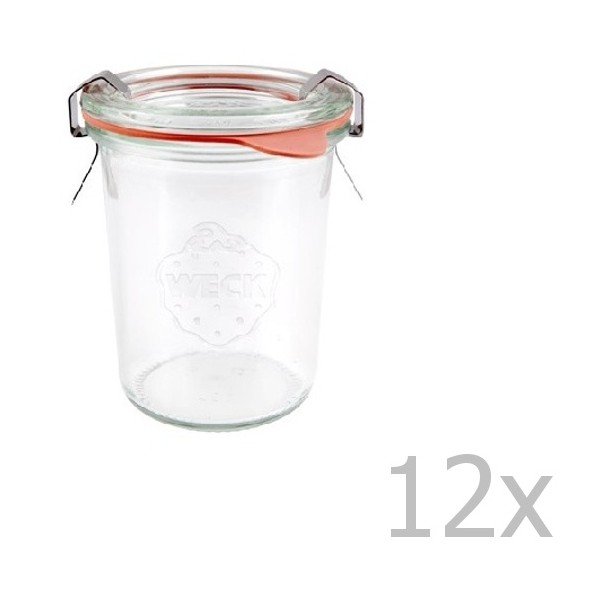 Set 12 borcane cu capac ermetic Weck Sturz, 160 ml