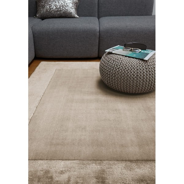 Covor maro deschis handmade din amestesc de lână 160x230 cm Ascot – Asiatic Carpets-image-1