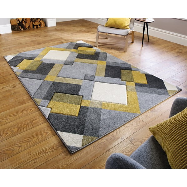 Covor galben/gri 200x290 cm Nimbus – Flair Rugs-image-1