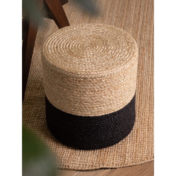 Taburet negru/în culoare naturală Juta Gold Black – Hanse Home-image-2