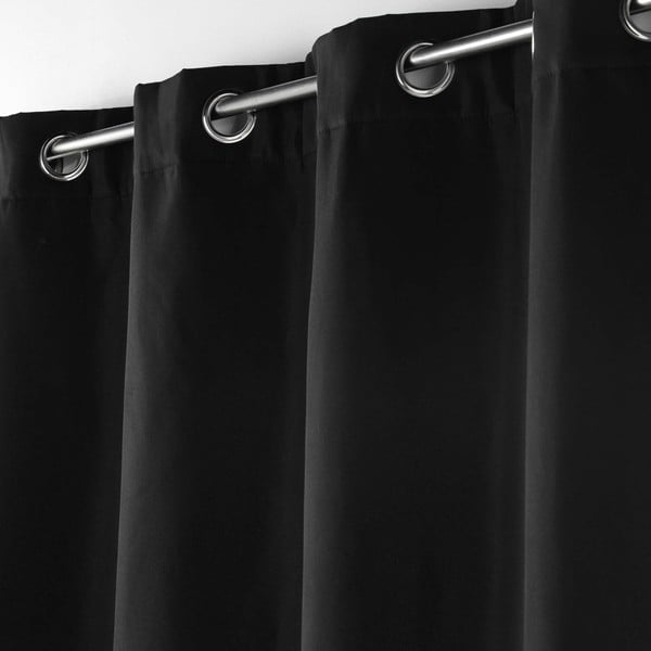 Draperie neagră termoizolantă din microfibră 135x260 cm Micropolar – douceur d'intérieur-image-1