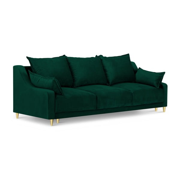 Canapea extensibilă cu spațiu de depozitare Mazzini Sofas Pansy, verde, 215 cm