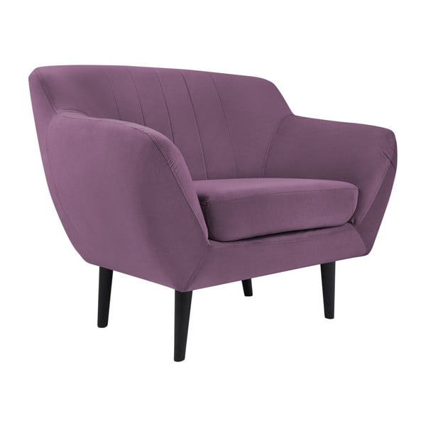Fotoliu cu picioare negre Mazzini Sofas Toscane, mov-image-1