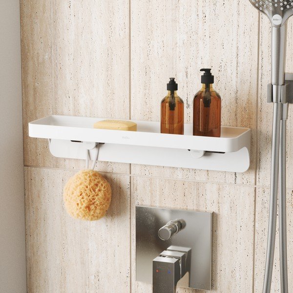 Raft pentru baie alb autoadeziv din plastic reciclat Flex Adhesive – Umbra-image-3