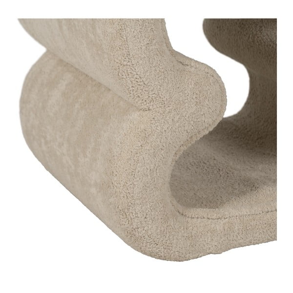 Taburet bej cu tapițerie din țesătură bouclé – Ixia-image-4