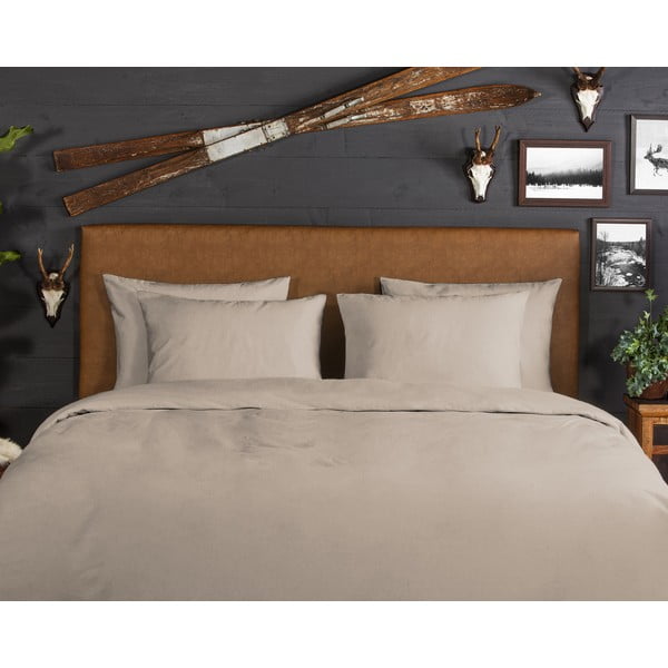 Lenjerie de pat maro din flanelă pentru pat dublu/extinsă 200x220 cm – Good Morning-image-2