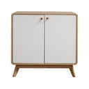 Comodă albă joasă cu aspect de lemn de stejar 75x75 cm Cassie - Støraa