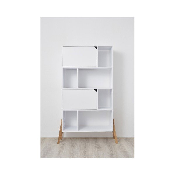 Bibliotecă din lemn de stejar BELLAMY Lotta, alb-image-4