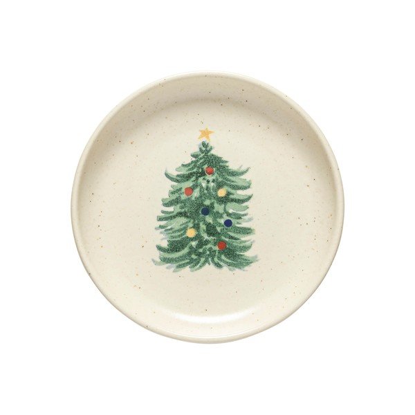 Farfurii crem 4 buc. pentru desert  din gresie ø 16 cm  cu model de Crăciun Pacifica Christmas Tree – Casafina-image-4