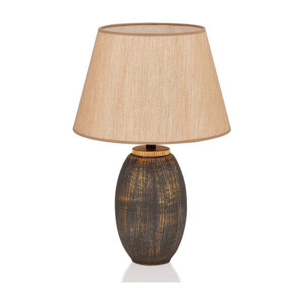 Veioză gri/bej cu abajur textil (înălțime 46 cm) Yakamoz – Opviq lights