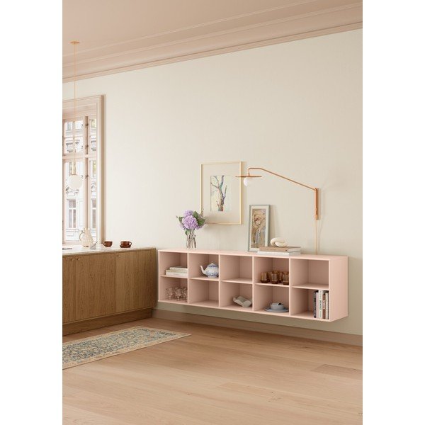 Bibliotecă roz-deschis suspendată 220x61x42 cm Mistral – Hammel Furniture-image-1