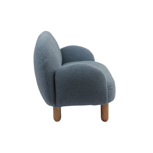 Fotoliu de copii albastru cu tapițerie din țesătură bouclé Rocky – Vipack-image-4