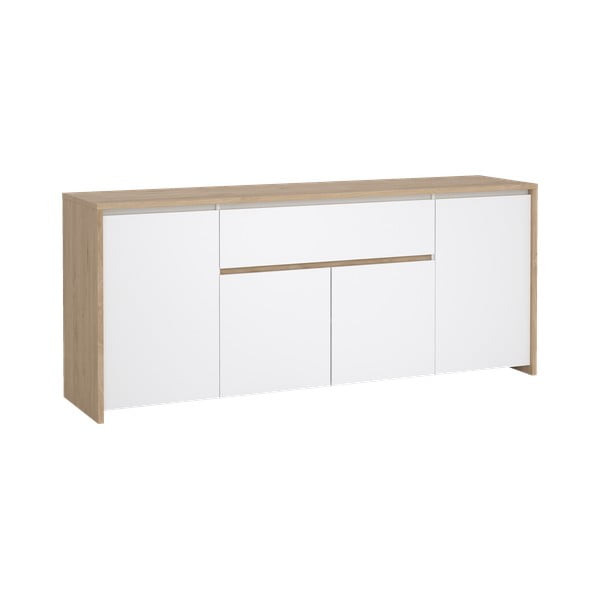 Comodă albă-în culoare naturală cu aspect de lemn de stejar 197x84x48 cm Next – Tvilum-image-2
