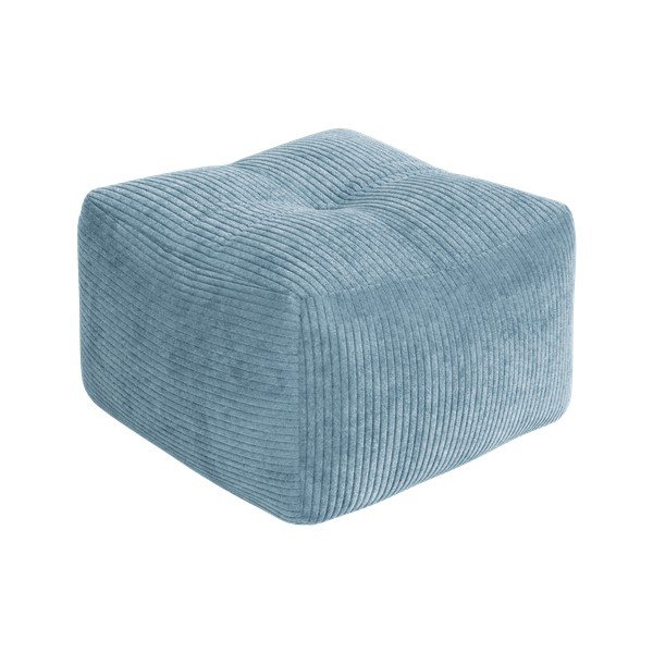 Puf albastru deschis cu tapițerie din catifea reiată Buddy – Karup