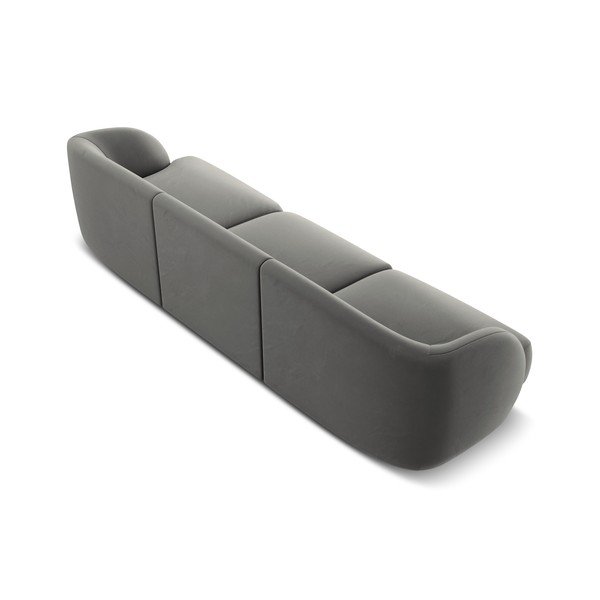 Canapea gri cu tapițerie din catifea 259 cm Miley - Micadoni Home-image-3