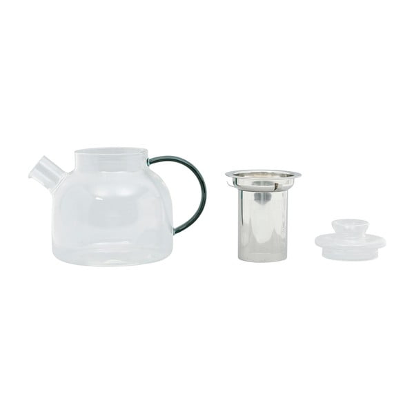 Ceainic cu filtru verde închis din sticlă 1 l – Sema-image-2