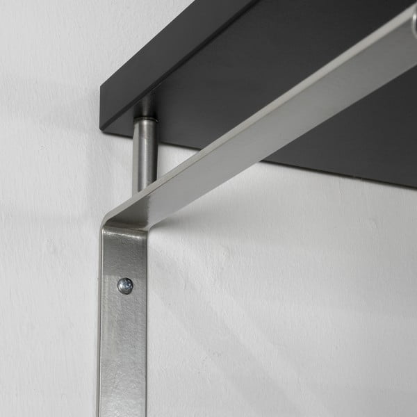 Cuier de perete negru/argintiu cu raft din metal 70 cm Rex – Spinder Design-image-3