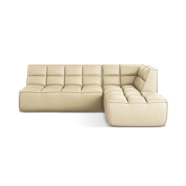 Colțar modular cu tapițerie din imitație de piele Kalai – Makamii