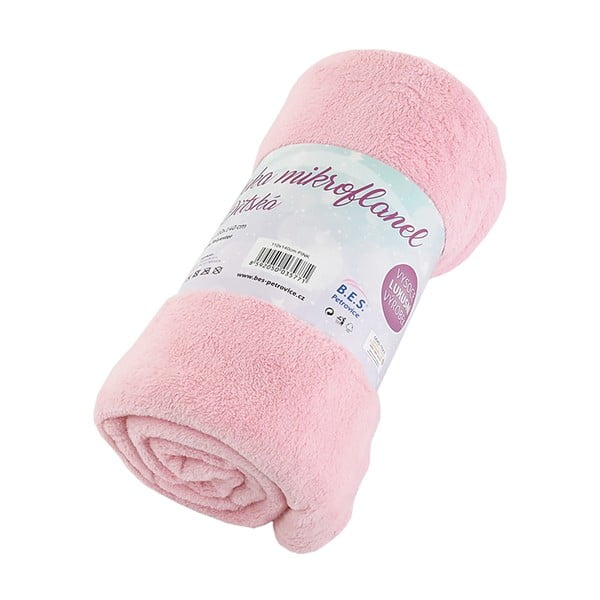 Pătură pentru copii roz din microflanel 110x140 cm Exclusive – B.E.S.
