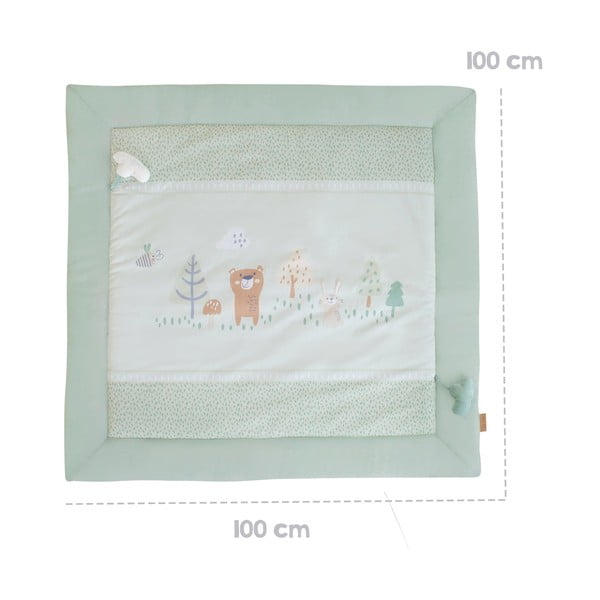 Saltea de joacă pentru copii verde-deschis 100x100 cm Woodland Buddies – Roba-image-4