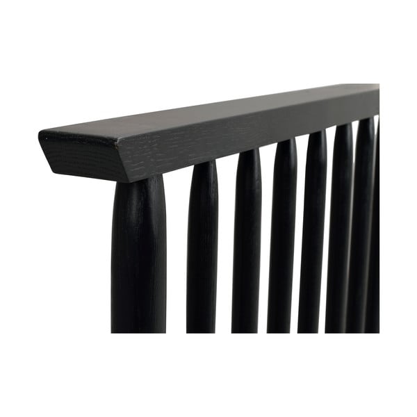 Tăblie de pat neagră din lemn masiv de stejar 194x84 cm Riggins - Rowico-image-4