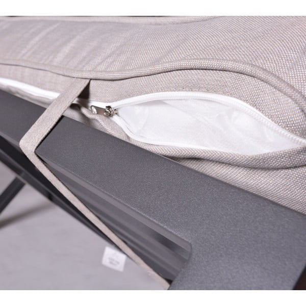 Set mobilier de grădină negru/bej din metal pentru 8 persoane Portland – Rojaplast-image-2