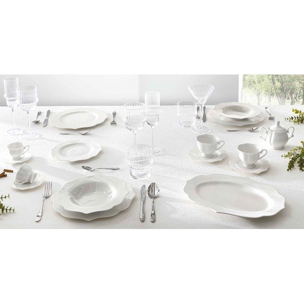 Serviciu de masă 18 buc. new bone china pentru 6 persoane Queen – Brandani-image-1