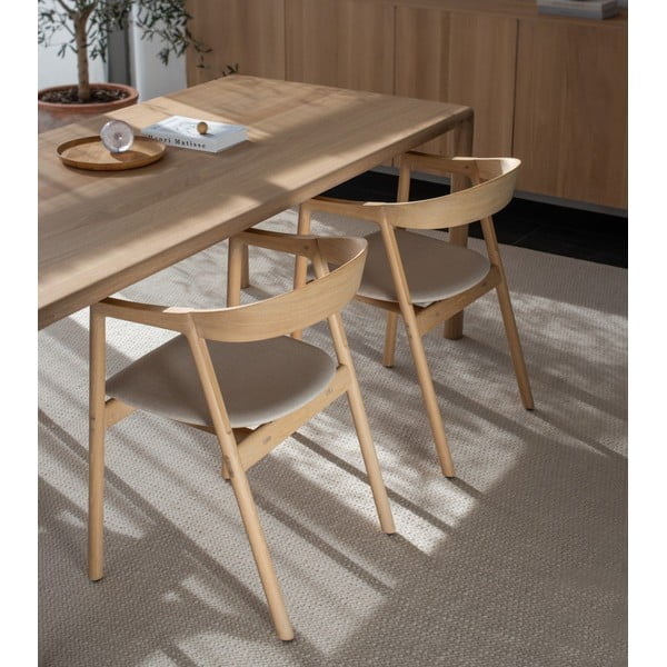 Scaun din lemn masiv de stejar Gazzda Muna, gri-image-1