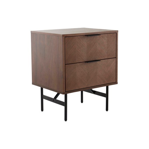 Noptieră în culoare naturală închisă cu aspect de lemn de nuc Duvberg – Jotex