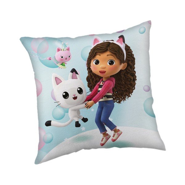 Pernă pentru copii din micropluș/cocolino 40x40 cm Gabby´s Dollhouse Bubbles – Jerry Fabrics
