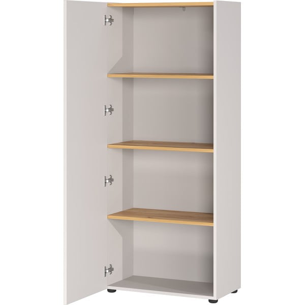 Bibliotecă crem cu aspect de lemn de stejar 61x145x34 cm Adrano – Germania-image-3