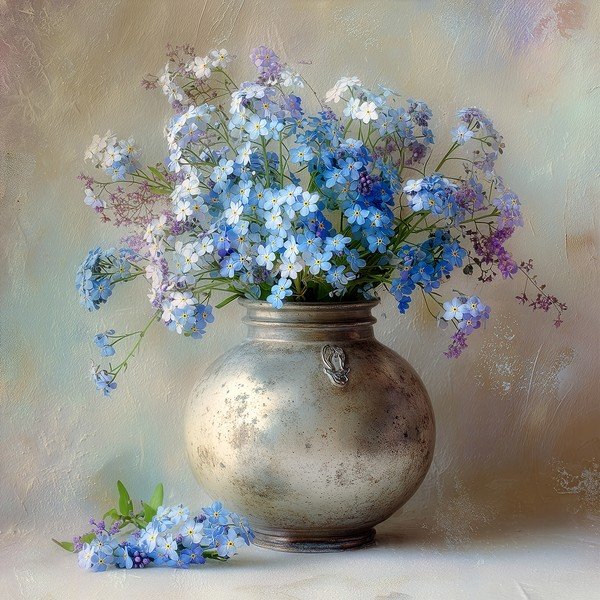 Tablou pe pânză imprimat 32x32 cm Forget-me-not – Styler