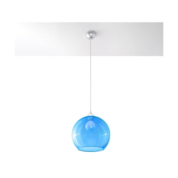 Lustră albastră cu abajur din sticlă ø 30 cm Bilbao – Nice Lamps