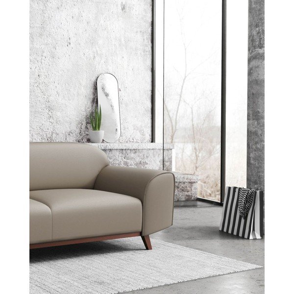 Canapea maro deschis cu tapițerie din piele 193 cm Nesbo – MESONICA-image-3
