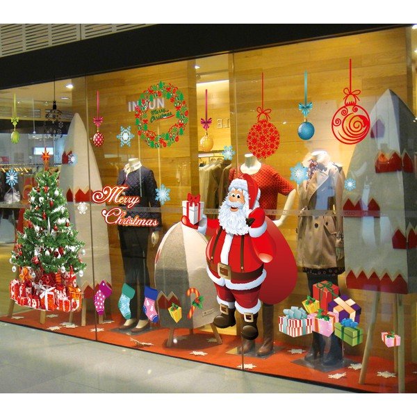 Autocolante Crăciun Ambiance Santa, Balls and Tree-image-3