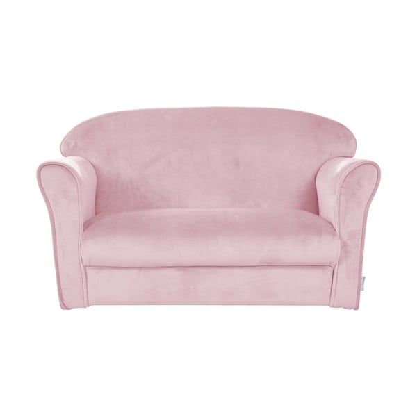 Canapea pentru copii roz-deschis cu tapițerie din catifea 78 cm Lil Sofa – Roba