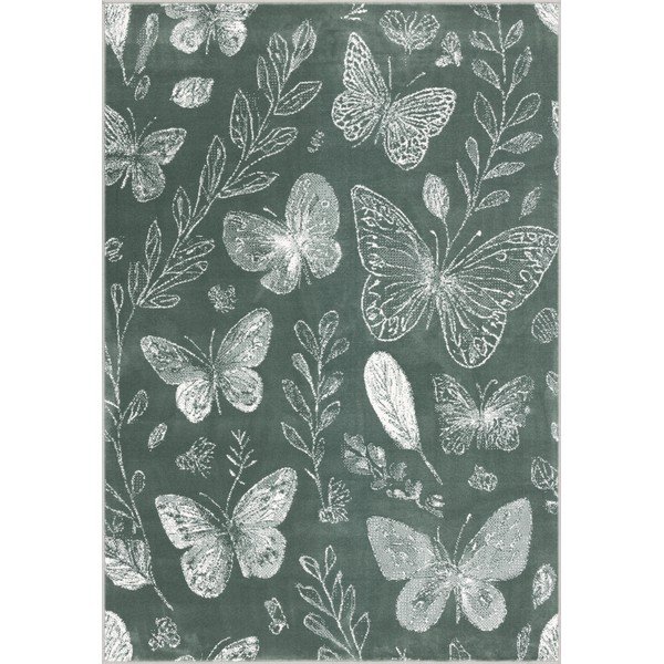 Covor pentru copii verde 80x150 cm Dreamy Butterflies – FD