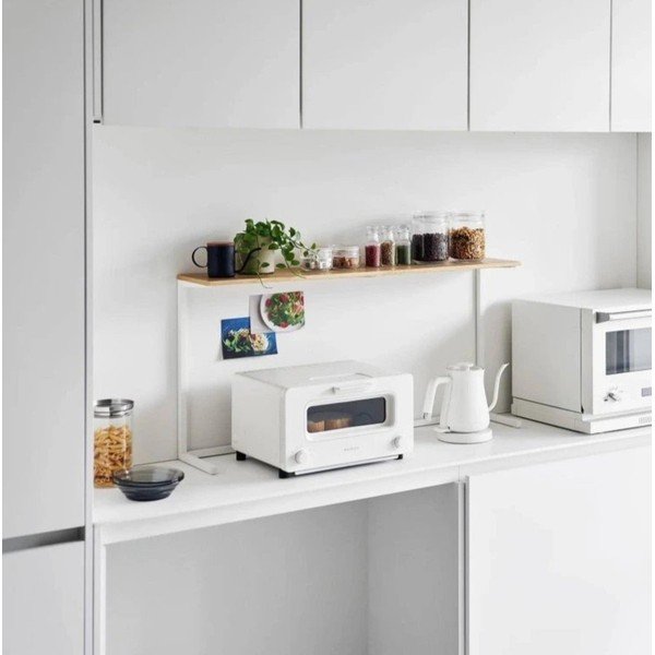 Raft suplimentar alb/în culoare naturală din lemn 28,5x8,5 cm Tower – YAMAZAKI-image-1