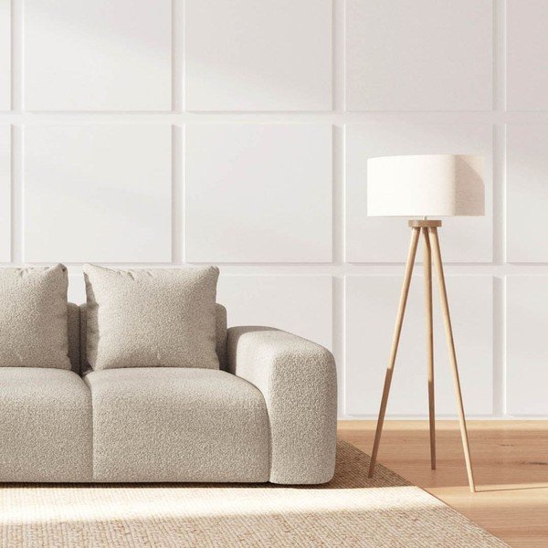 Canapea bej cu tapițerie din țesătură bouclé 287 cm Monce – Rodier-image-3