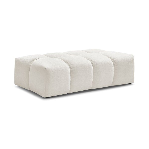 Taburet alb cu tapițerie din chenille Everest – Bobochic Paris