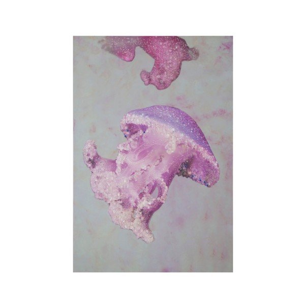 Tablou pictat manual cu ramă din lemn de pin Mauro Ferretti Medusa Purple, 80 x 120 cm