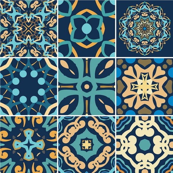 Set 9 autocolante perete Ambiance Dizier, 15 x 15 cm-image-1