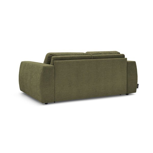 Canapea verde pentru dormitul zilnic/extensibilă cu tapițerie din chenille 220 cm Hugo – Bobochic Paris-image-4