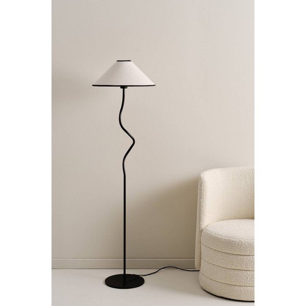 Lampadar alb/negru cu intensitate reglabilă din material textil (înălțime 148 cm) Juliet – Jotex-image-2