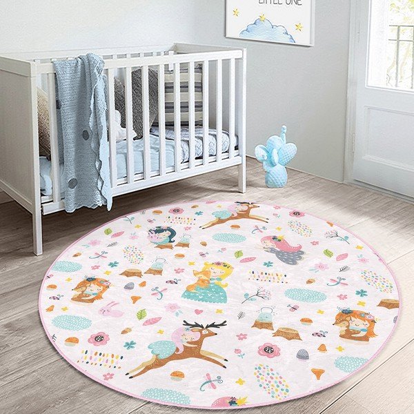 Covor pentru copii roz deschis ø 100 cm Comfort – Mila Home-image-2
