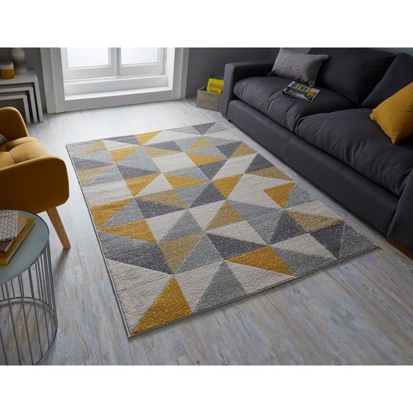 Covor Flair Rugs Urban Triangle, 133 x 185 cm, gri - galben-image-4