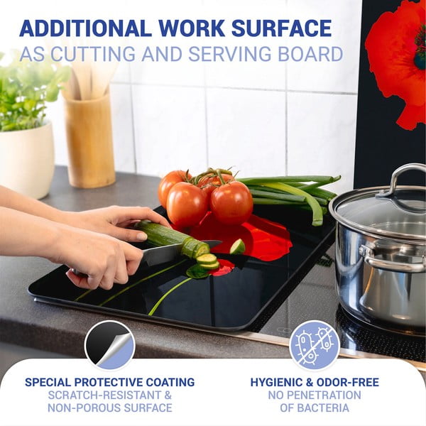 Protecții de aragaz 2 buc. din sticlă temperată 52x30 cm Poppy - Maximex-image-3