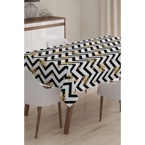 Față de masă din amestec de bumbac cu model de Crăciun Minimalist Cushion Covers Happy New Year, 140 x 180 cm-image-1