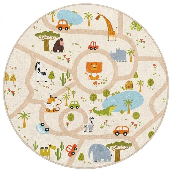 Covor de joacă pentru copii lavabil ø120 cm Savana Ride – Mila Home