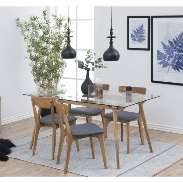 Scaune de dining gri/în culoare naturală 2 buc. tapițate Taxi – Actona-image-1